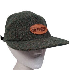 Gustin Tweed 5 Panel Cap Hat San Franciscan Roaster Co Green Wool Blend